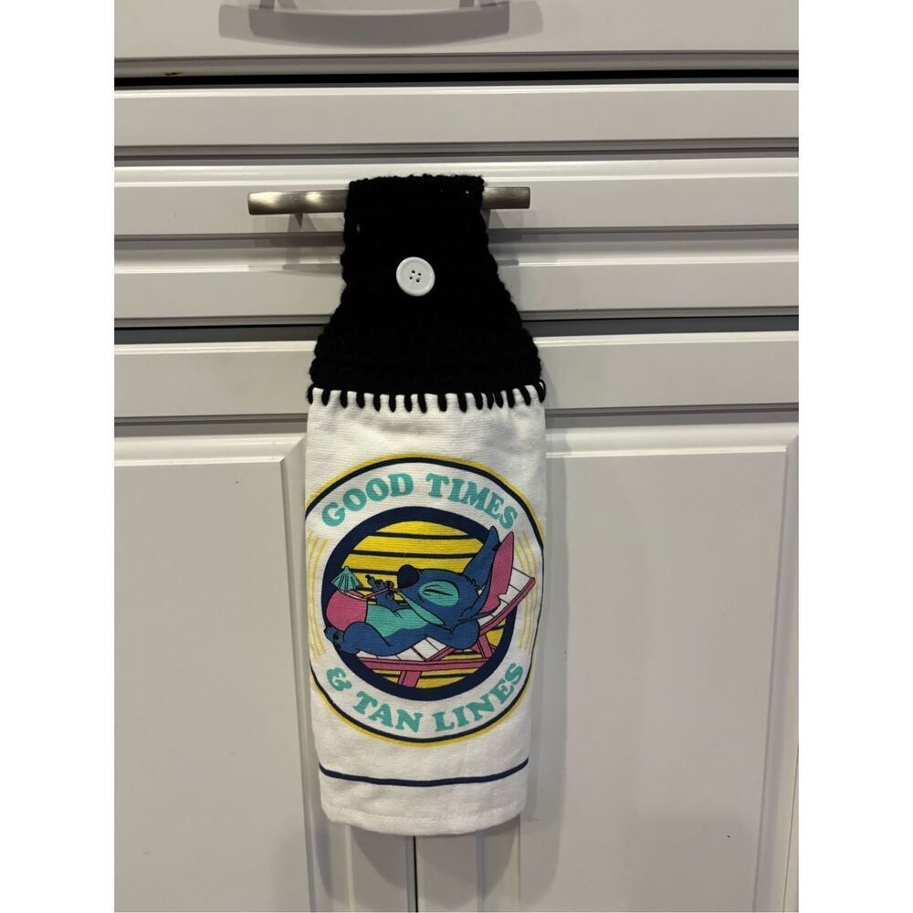 Crochet Top Kitchen Towel-Good times and tan lines